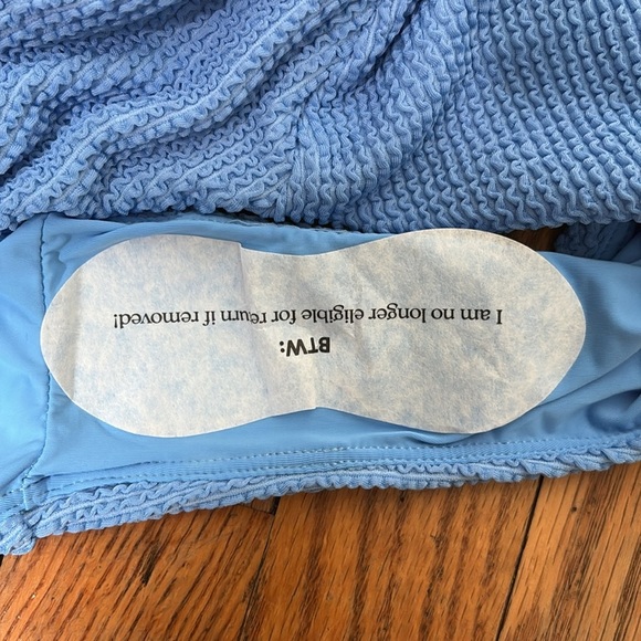 Andie‎ The Mykonos One Piece LT Swimsuit Textured Blue size S long torso NWOT - Picture 6 of 6